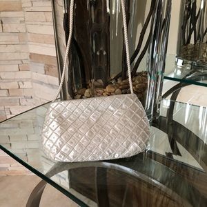 Beaded ivory evening clutch